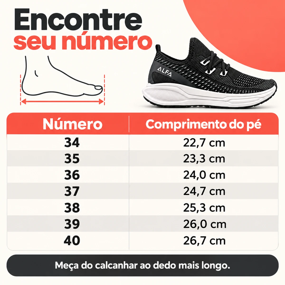 Medidas, capacidade ou compatibilidade de Tênis Feminino Esportivo